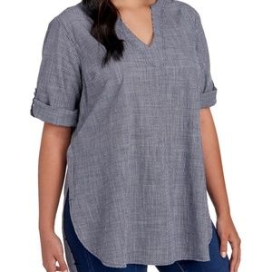 LIFE STYLE WOMAN Women's Plus Size Gauzy TOP